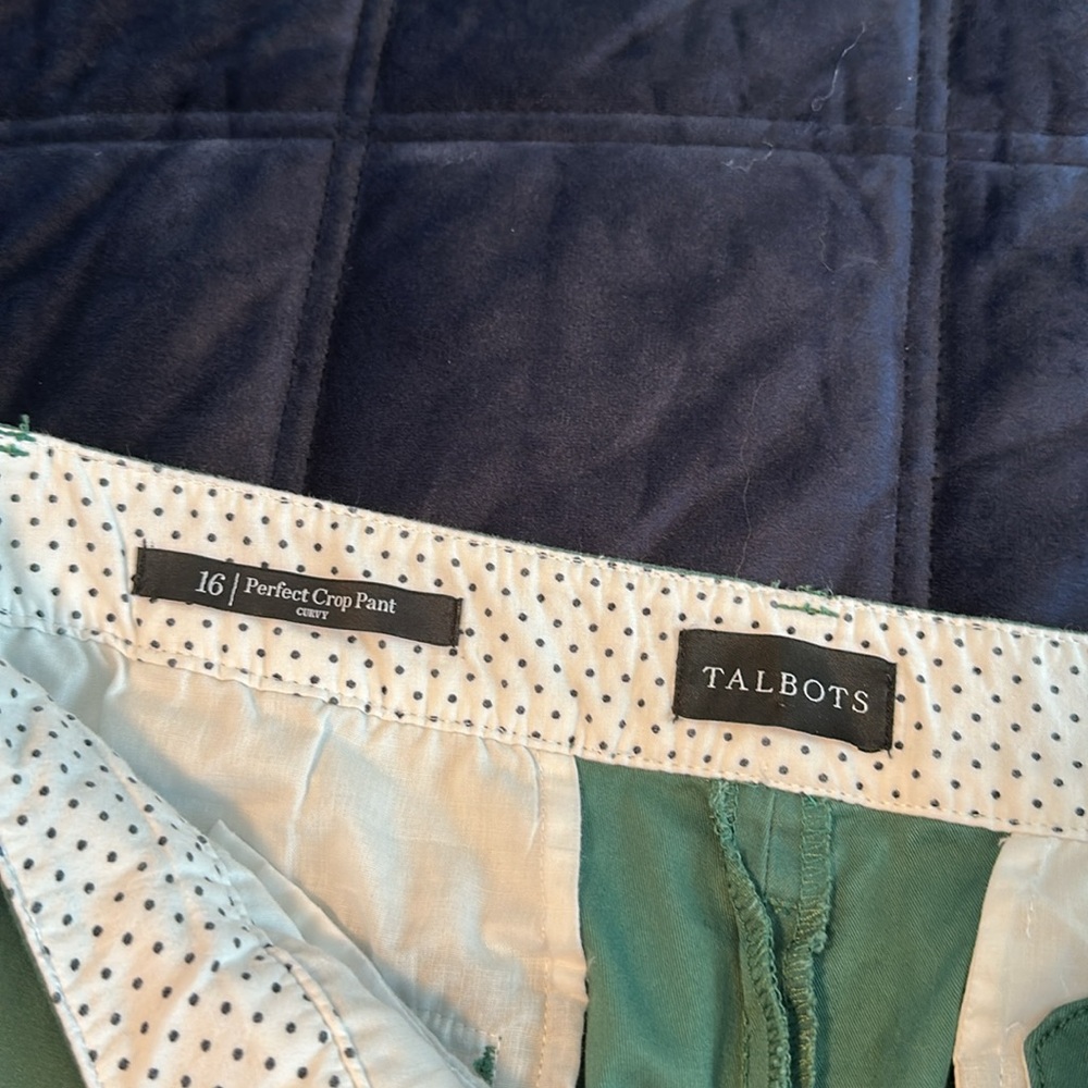 Talbots Perfect Crop Green Chinos - Picture 4 of 7